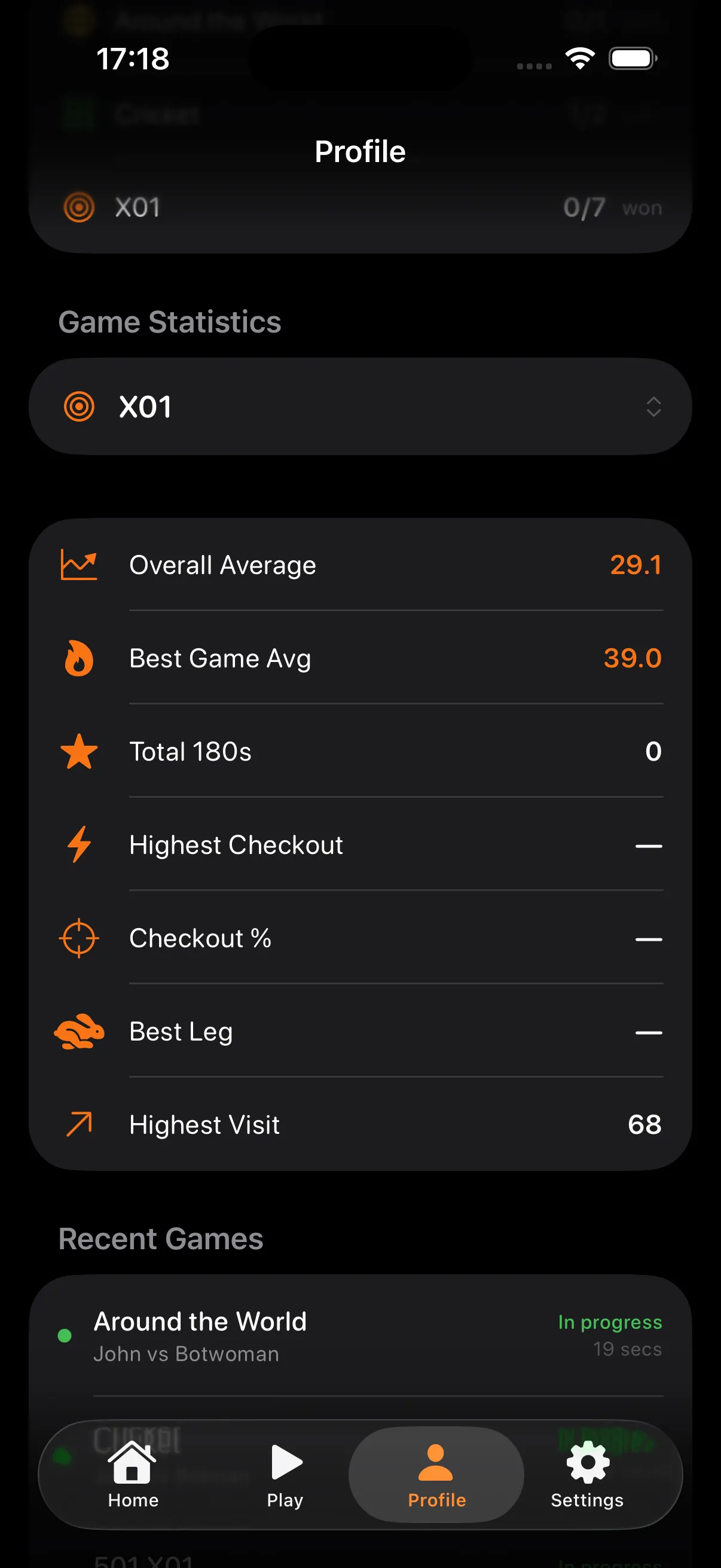 PilPlay detailed game statistics